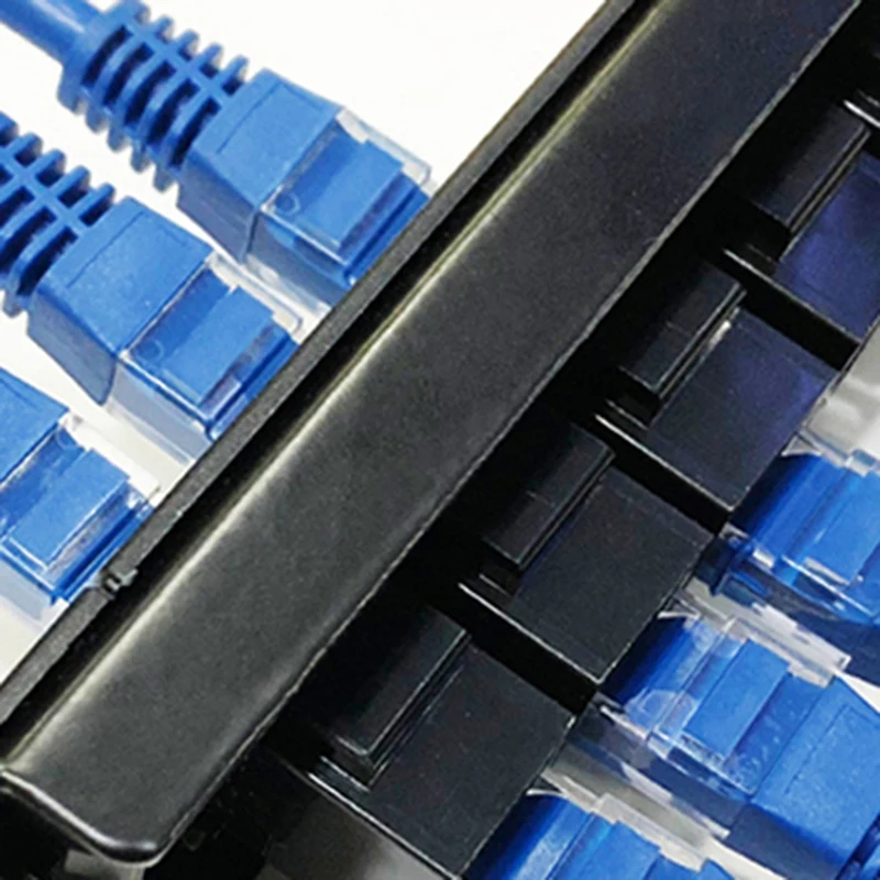 8 Port Straight-Through CAT6 Patch Panel RJ45 Network Cable Adapter Jack Ethernet Distribution Frame