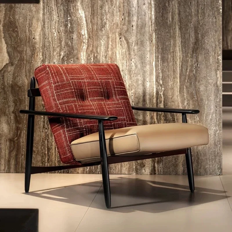solid wood leisure chair light luxury single sofa chair fabric designer negotiation chair living room modern simplicity