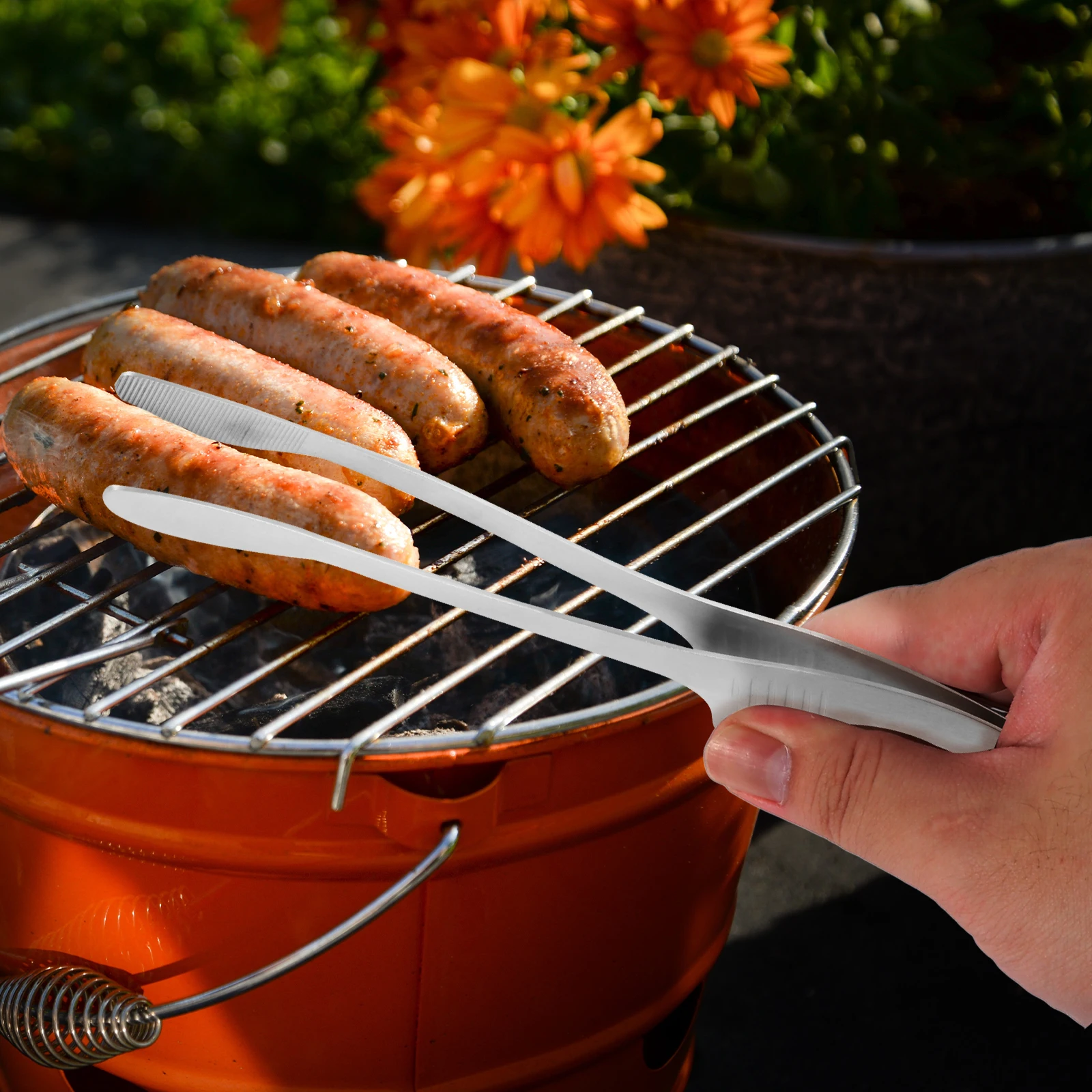 

2Pcs StainlessSteel BarbecueTongs MultipurposeFoodClamp Lightweight HeatResistant RustProof Suitable OutdoorPicnic