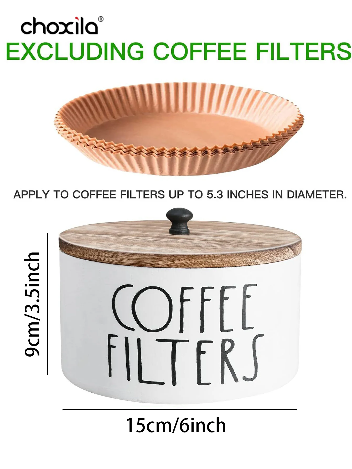 Elegant Wooden Filter Paper Holder – Classic Tabletop Decor for Home Coffee Bar – Practical Cupcake Coffee Filter Paper Storage