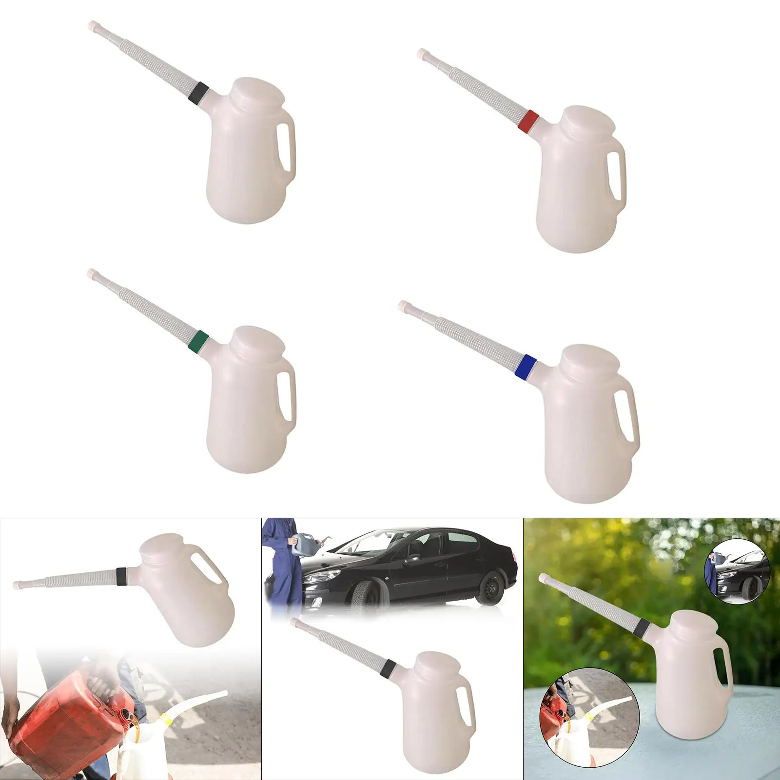 Oil Jug Automotive Oil Measuring Container HDPE Extended Spout Dustproof Cap for Car Motorcycle Boat Engine Fluid