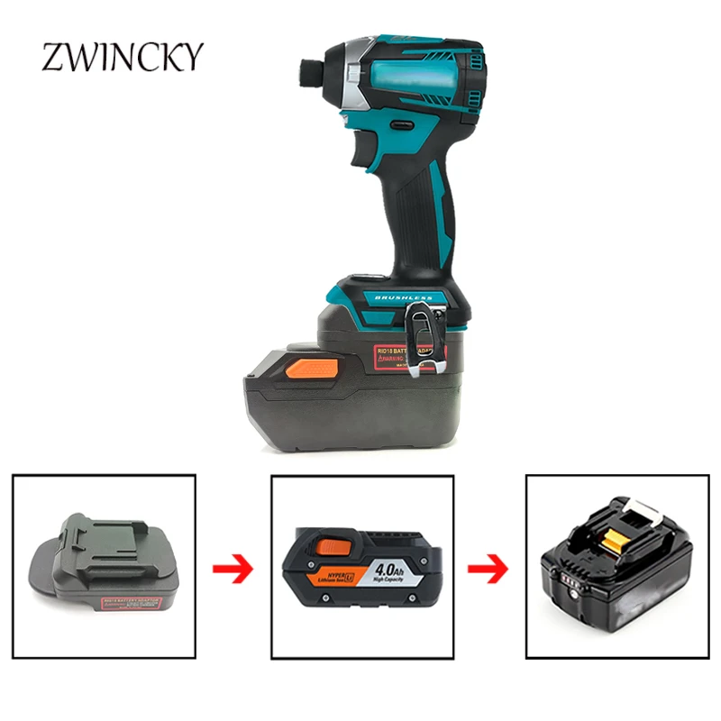 ZWINCKY Battery Adapter For Ridgid / AEG 18V Lithium Battery To For Makita 18V BL1830 BL1840 Bl Series Li-ion Battery  Tools