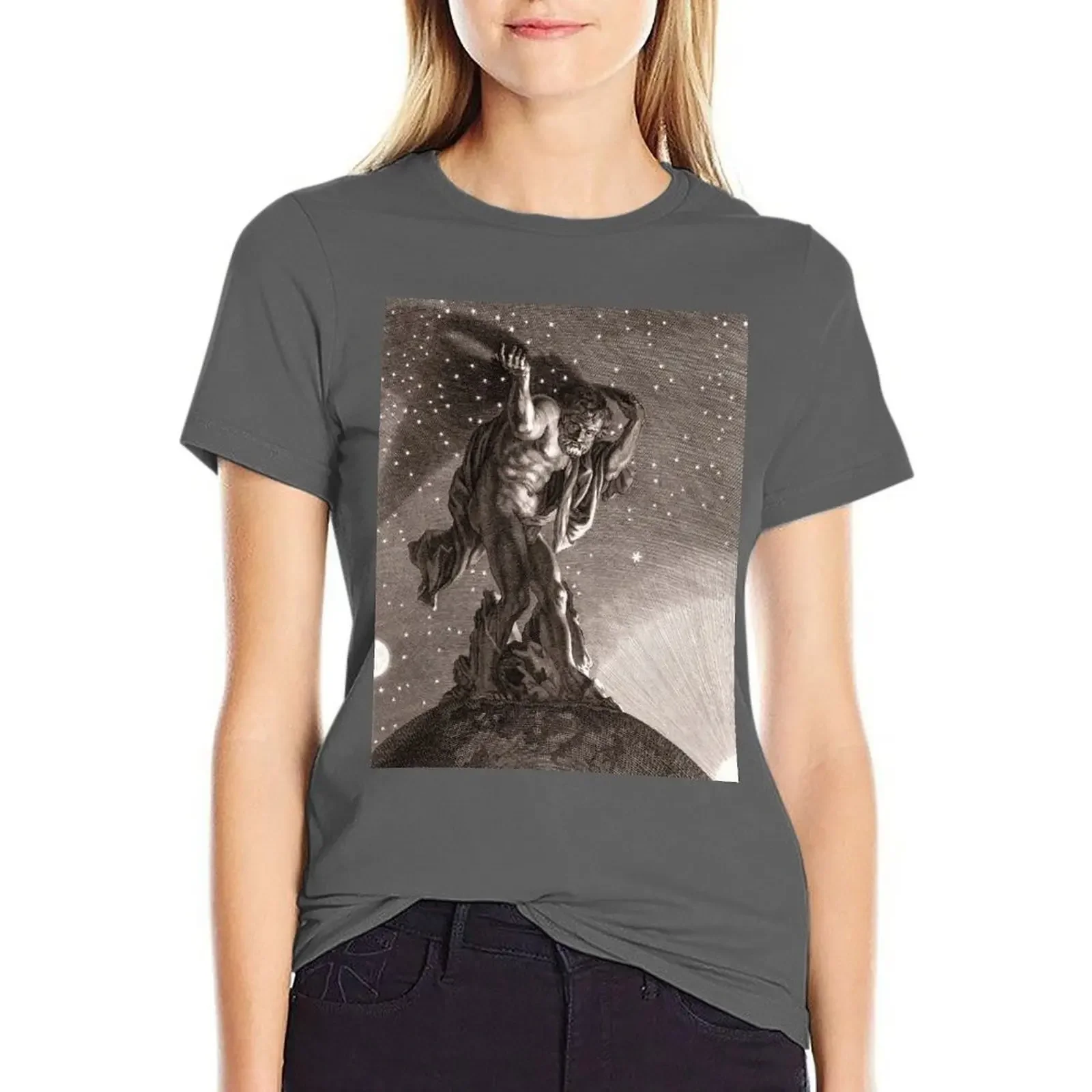 Atlas Supports the Heavens on His Shoulders by Bernard Picart T-shirt summer top tees spring clothes Women 2024