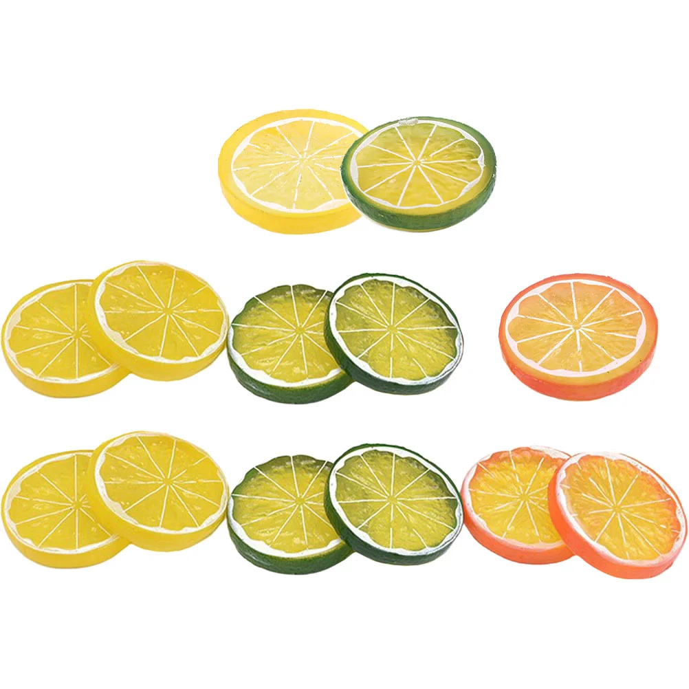 13 Pcs Imitation Lemon Slice Fake Lemons Slices Kitchen Photography Props Fruit