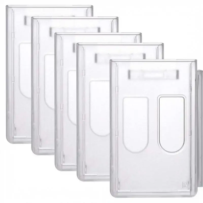 New Unisex Work Card Holders Portable Practical ID Card Pouch Name Card Sleeve ID Business Case Hard Plastic Protector Cover