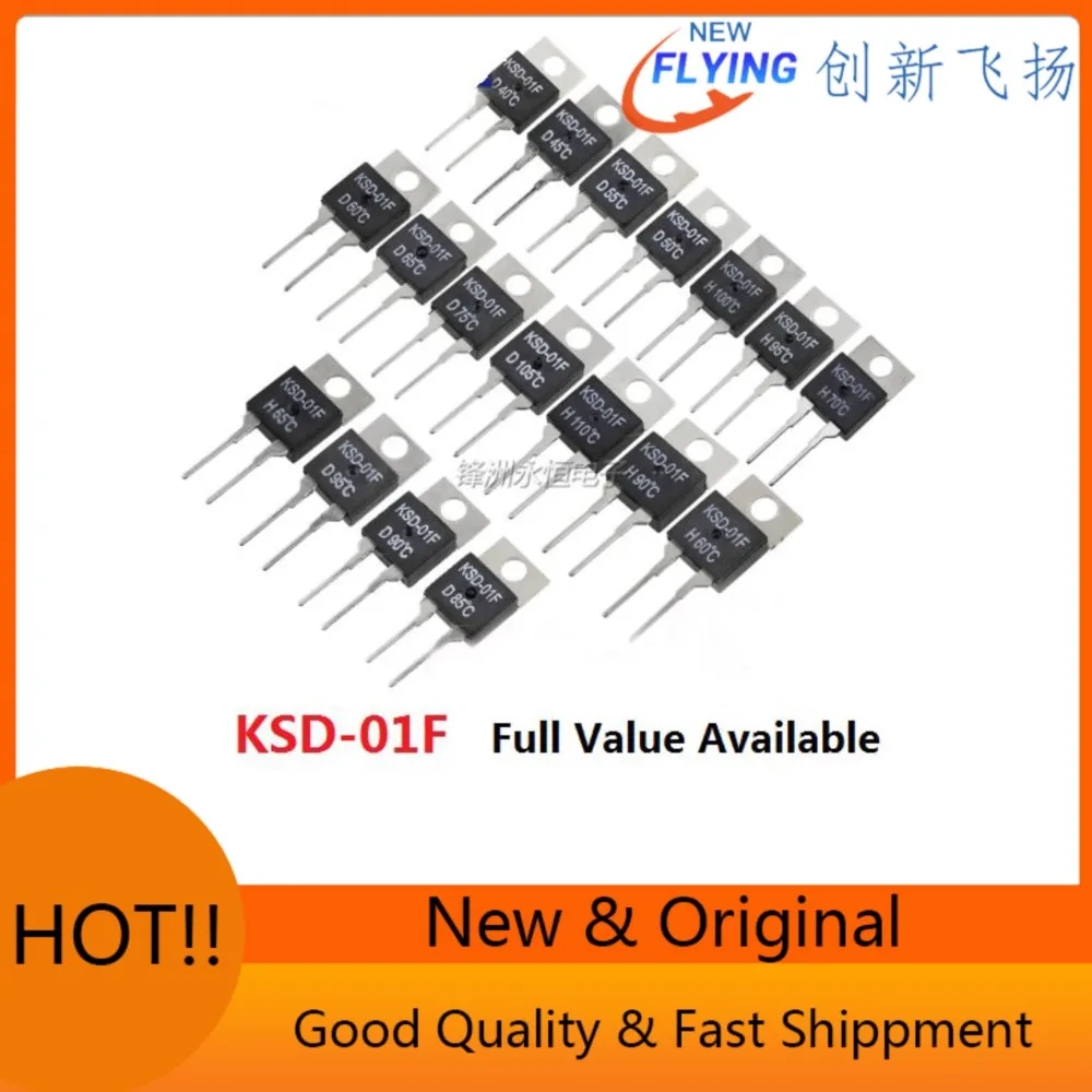 5PCS KSD-01F 40C 45C 50C 55C 60C 65C 70C 80C Degree Normally Open And Ope Close Thermostat Switch Temperature Control Diode 