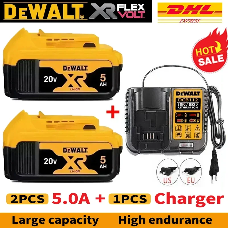 ✌ 👍 DEWALTOriginal Reemplazo de garantía de calidad de batería de iones de litio de 20 V Compatible con DCB202 DCB203 DCB205 DCB609 DCB612