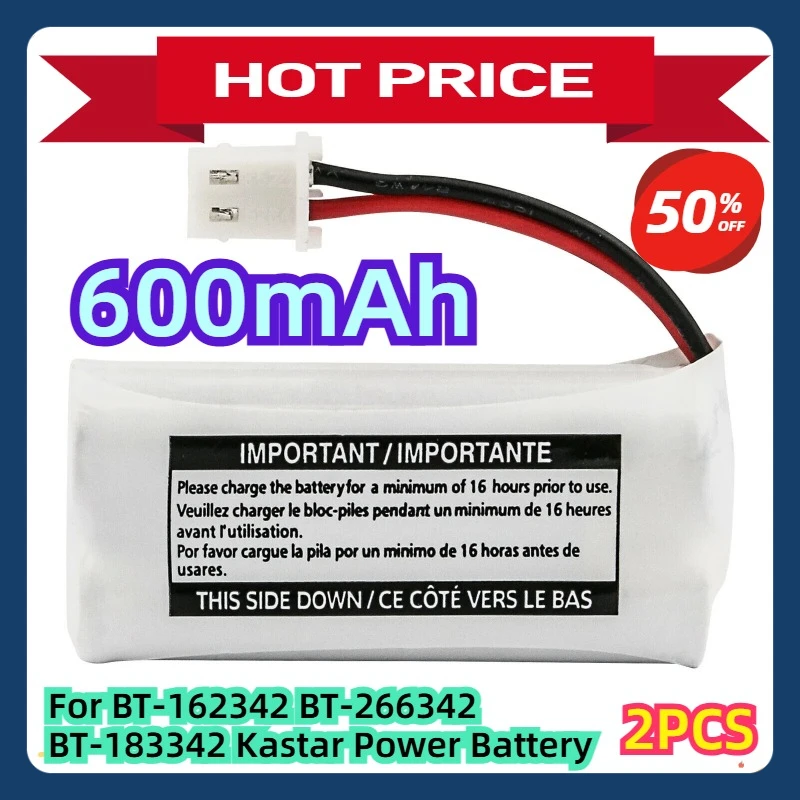 

For BT-162342 BT-266342 BT-183342 Kastar 600mAh Power Battery 2pcs