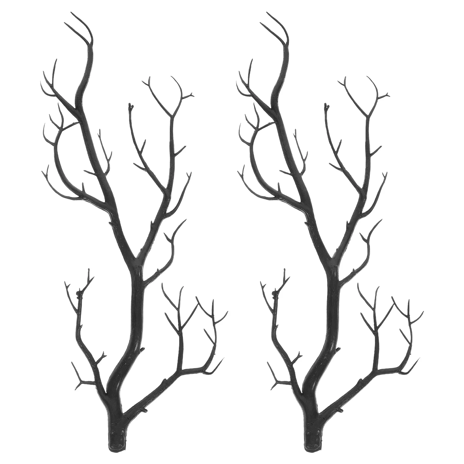 

2pcs Artificial Christmas Twigs Branches Realistic Dried Tree Decorations for Halloween Christmas Indoor Black Plastic