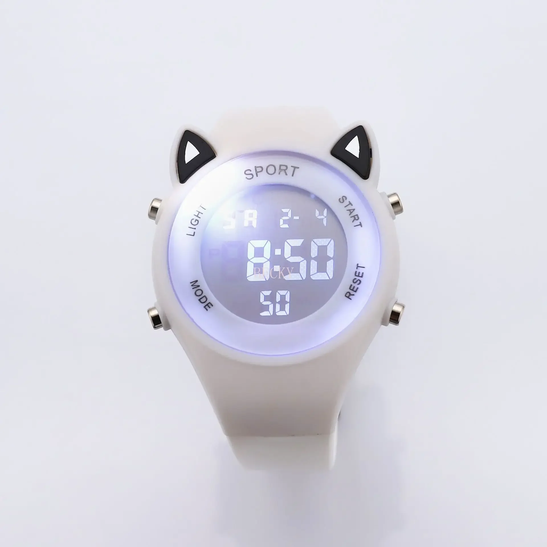 Children Electronic Cute Women Sport Luminous Watch College Style Electronic Watch Ins Cat Ears Shaped girl Digital Wristwatches