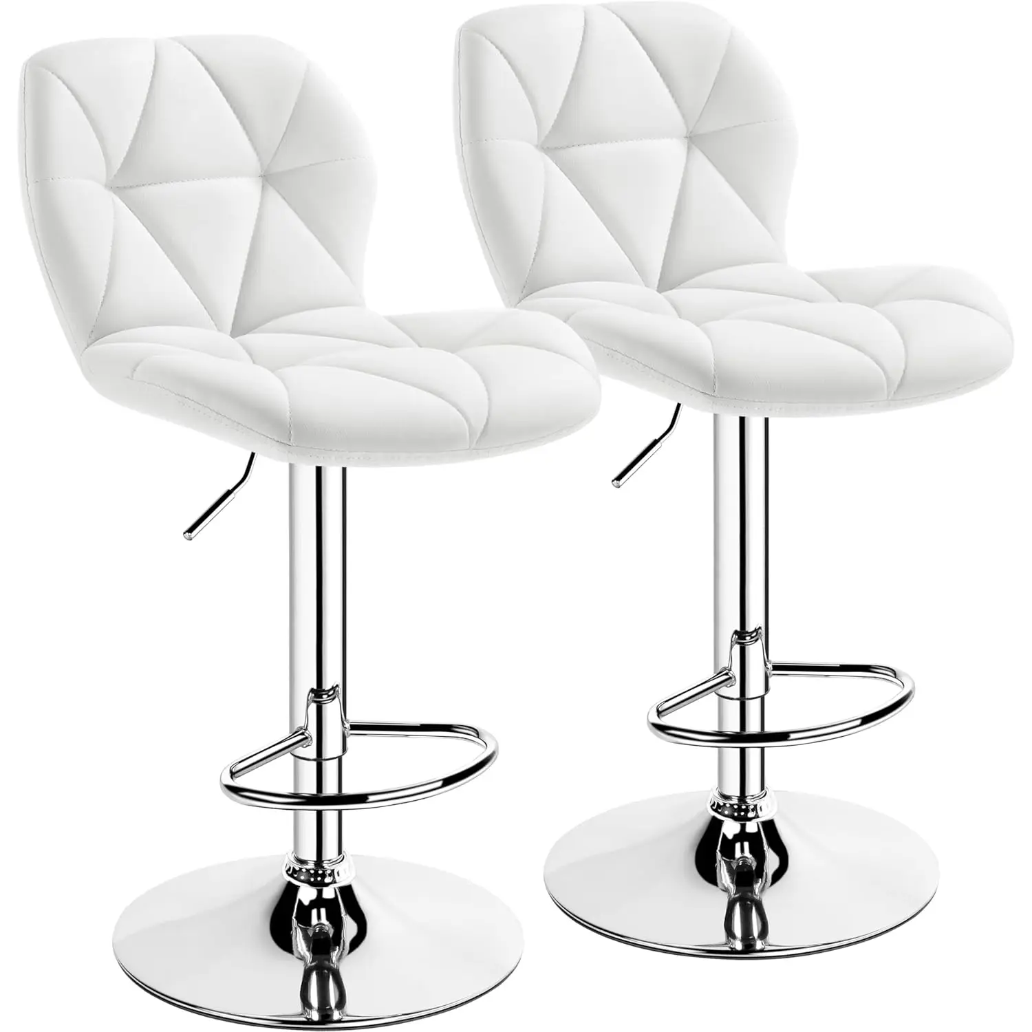 

Barstools Set of 2, PU Leather Counter Stools Bar Chairs with Backrest, Height Adjustable Swivel Tall Chairs, Customized