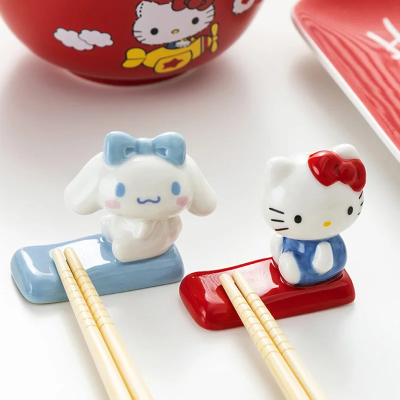 

Cartoon Sanrioed Anime Mymelody Kuromi Chopsticks Holder Ins Kawaii Multifunctional Tableware Placement Rack Ornament Daily Gift