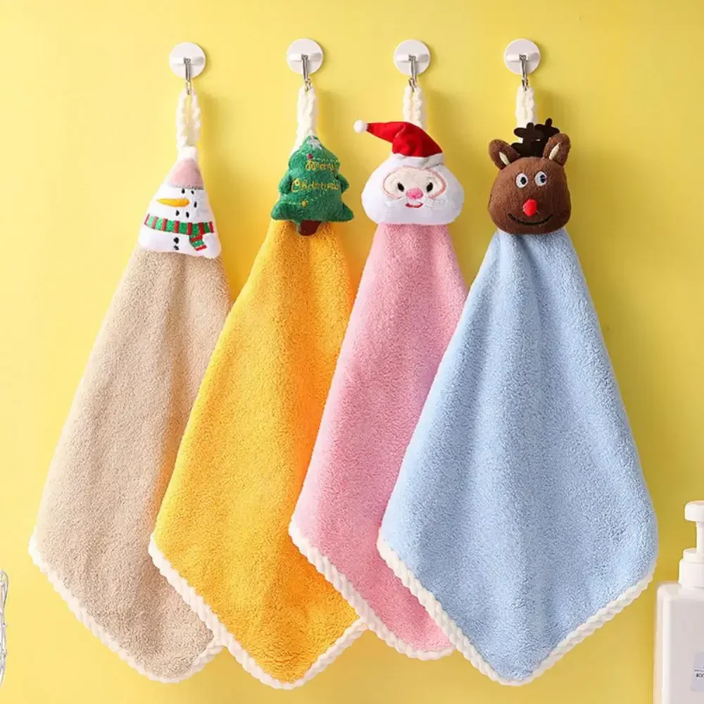 Christmas Soft New Xmas Hand Towel Red Santa Claus New Year Gift Washing Hand Face Towel Cloth Home Bathroom Man Woman Gym