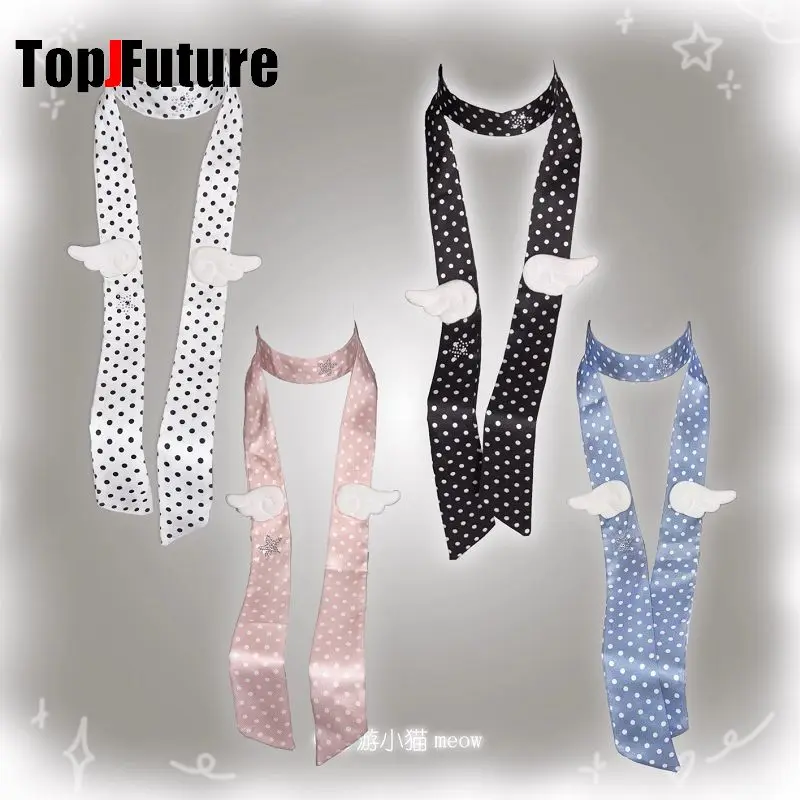 Millennium Y2K Spicy Girl Wings Wave Point Scarf Spring and Summer Japanese and Korean Neck Headband with High-end Feeling