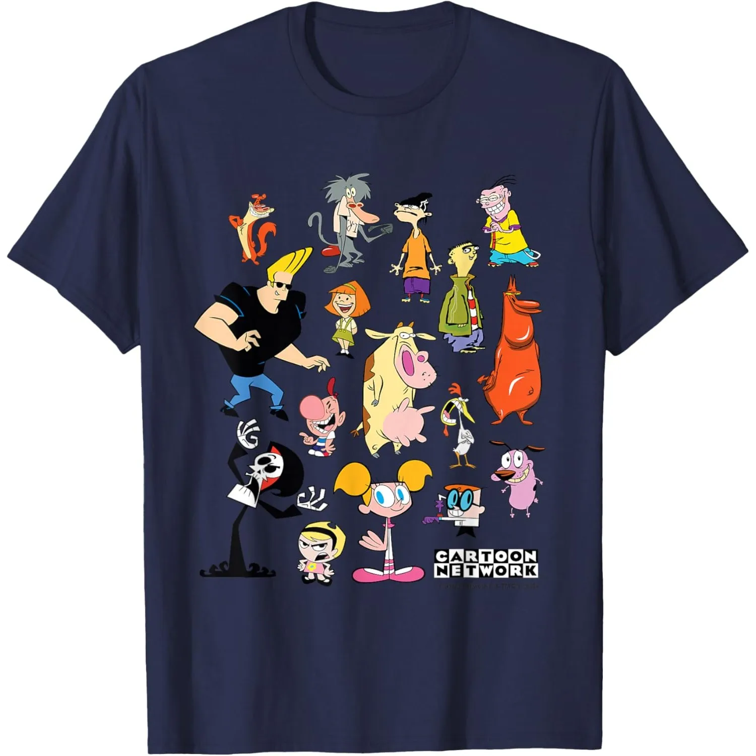 Classic Cartoon Network Characters Collage Graphic Print Crewneck T-Shirt for Men