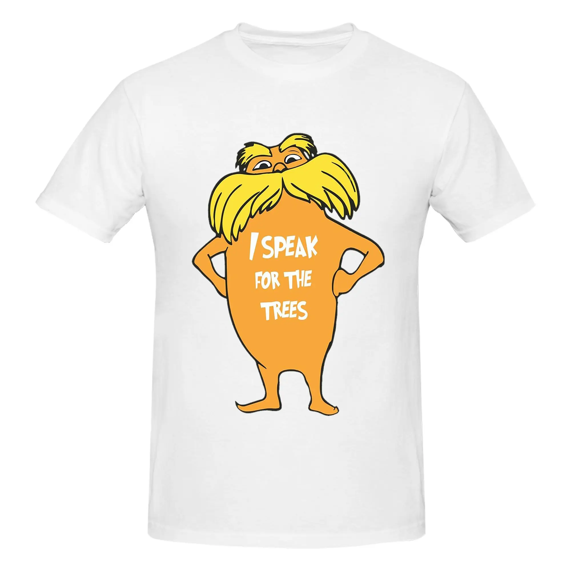 Lorax I speak for the trees so cute Men T-Shirt Double Sided Plus Size T Shirts Men's Round Neck Cotton Tees Short Summer Male