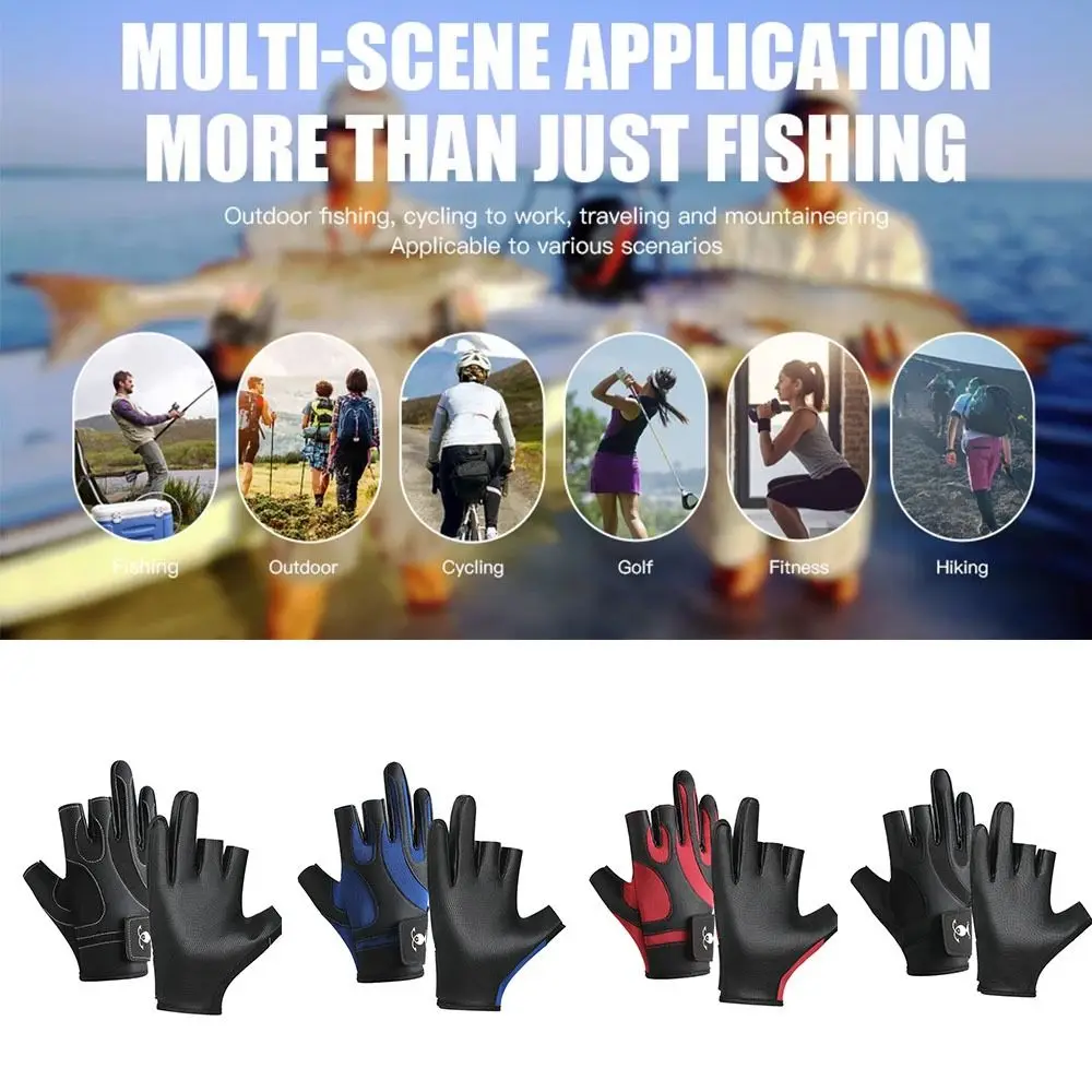

Fashion Three-Finger Fishing Gloves Sun-proof Non-Slip Sports Bicycle Riding Gloves Breathable Wear-resistant Men Gloves Outdoor