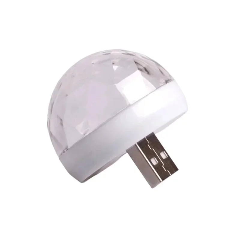 1/2/4/6pcs Portable Led Car Atmosphere Lights USB Mini Disco Ball Party Lights DJ Stage Strobe Lights For Parties