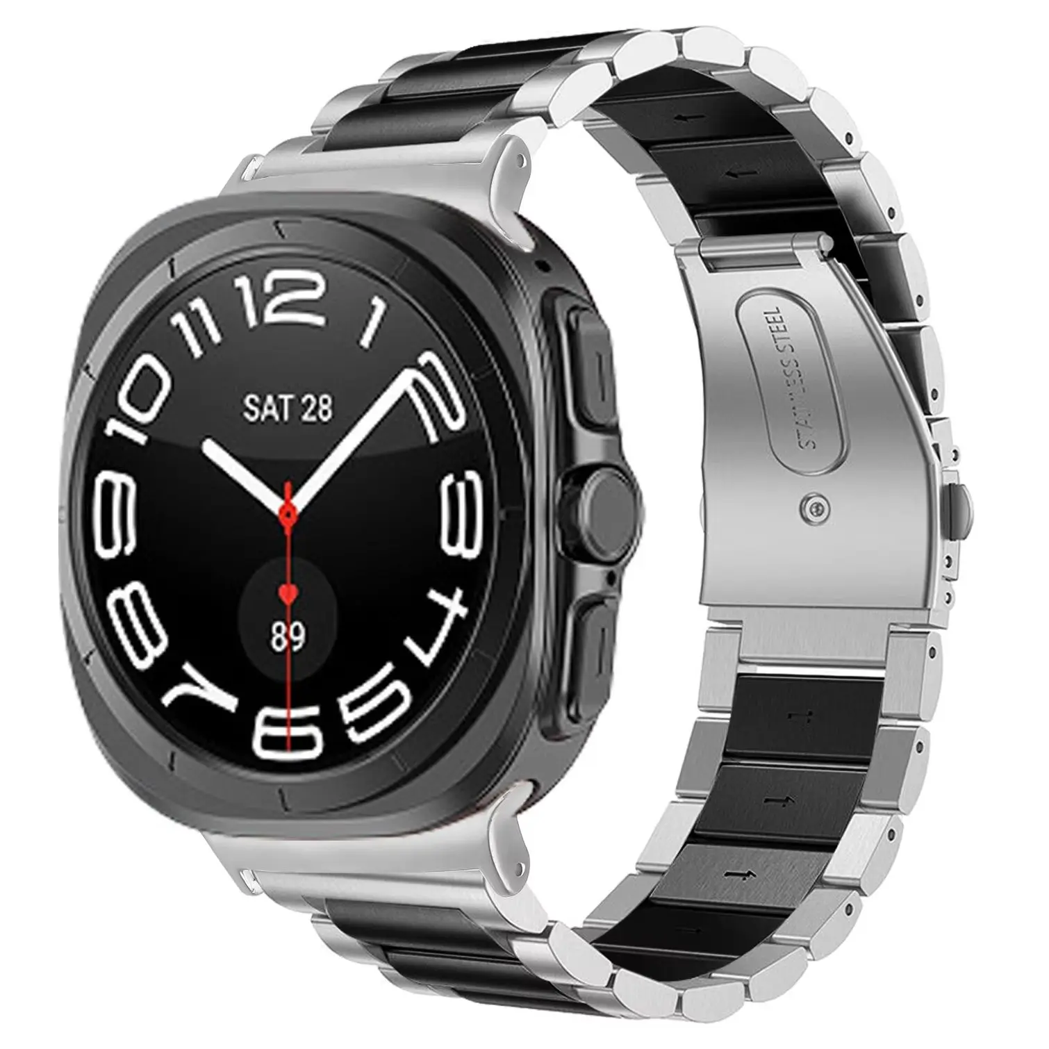 Edelstahlarmband für Samsung Galaxy Watch Ultra 2025, keine Lücken, Metallarmband für Samsung Galaxy Ultra 47 mm, Sportarmband Correa