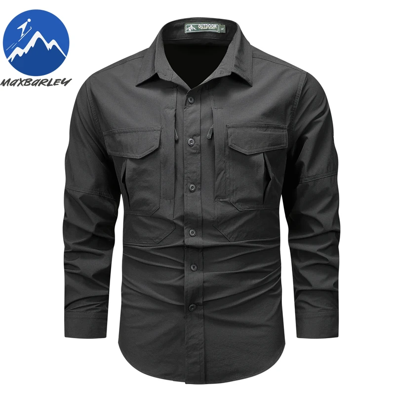 

Men Spring Autumn Shirt Thin Business Casual Breathable Tooling Long Sleeve 2026 Casual Sport Sweat Wicking Quick Dry Men Shirt