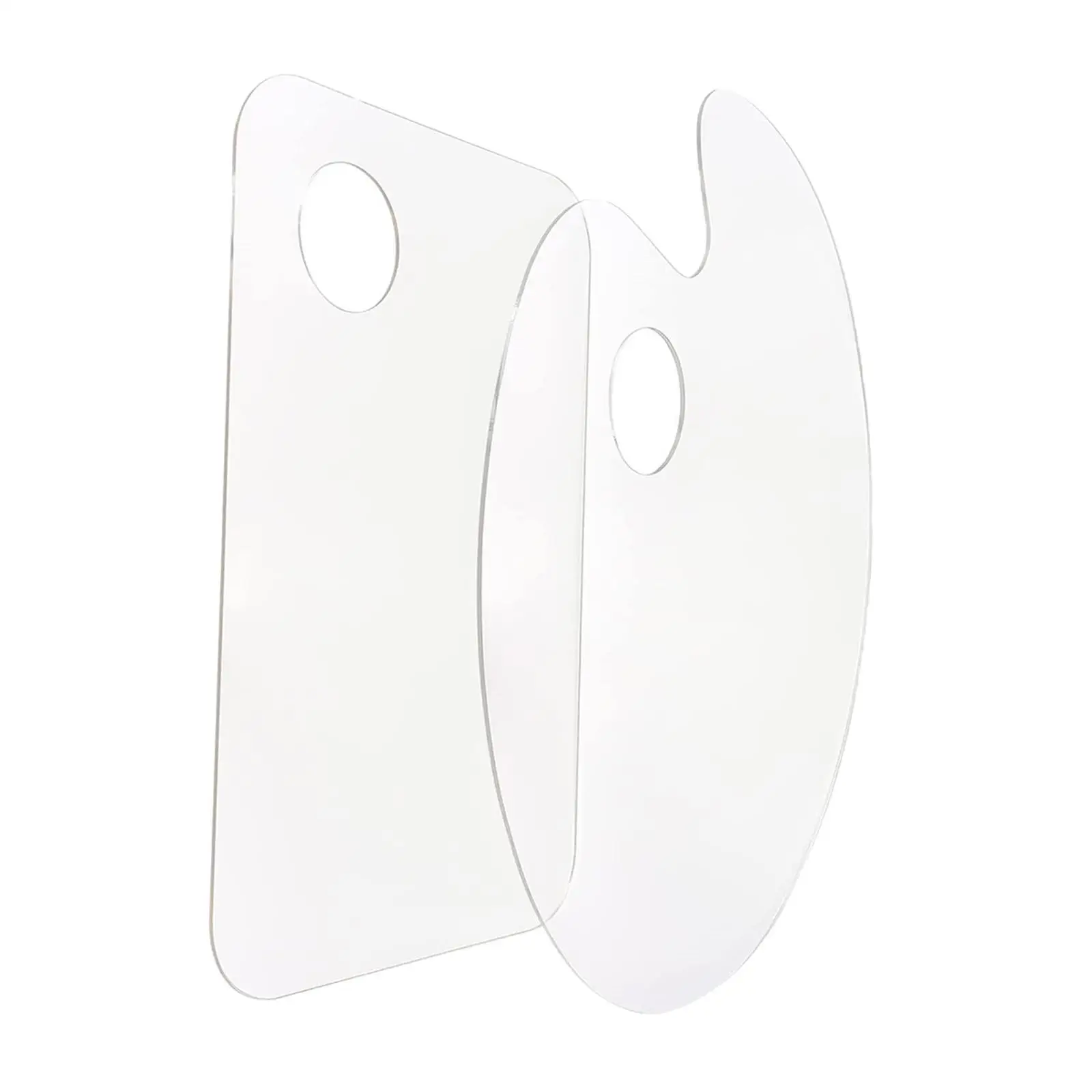2x Art Paint Plate Painting Pallet Supply Thumb Hole for Color Mixing
