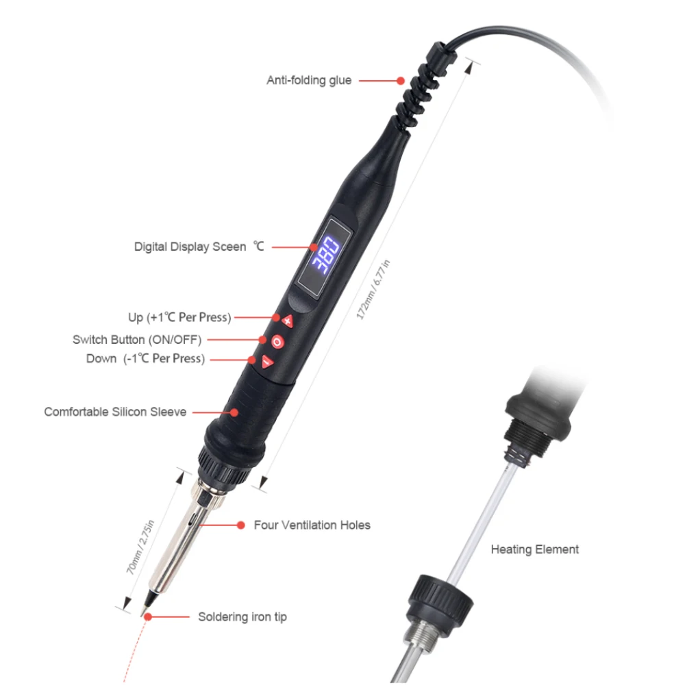 Imagem -05 - Jcd-hot Air Gun 8208 Estação de Solda Micro Retrabalho Secador de Cabelo Lcd Digital 220v Pistola de Calor 750w Ferramentas de Reparo de Soldagem