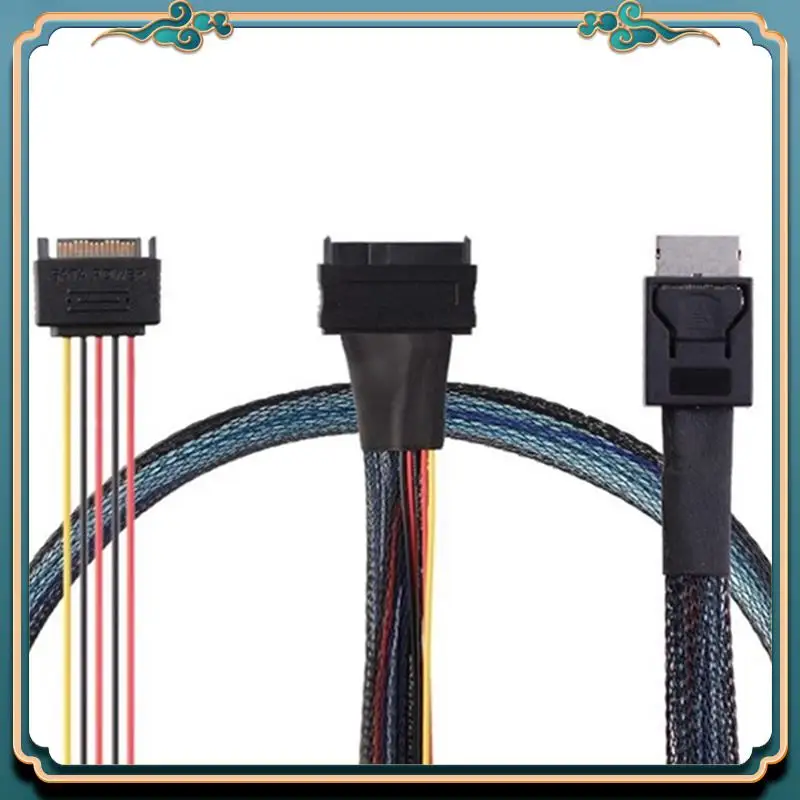 (New)-Oculink SFF-8611 4I To Pcie SFF-8639 U.2 Nvme With SATA 15P Male Power Server Cable Computer Accessories