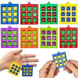 5pcs Mini Tic Tac Toe Keychains Educational Toys Kids Birthday Party Favors Backpack Pendants Classroom Prize Gift Goodie Filler