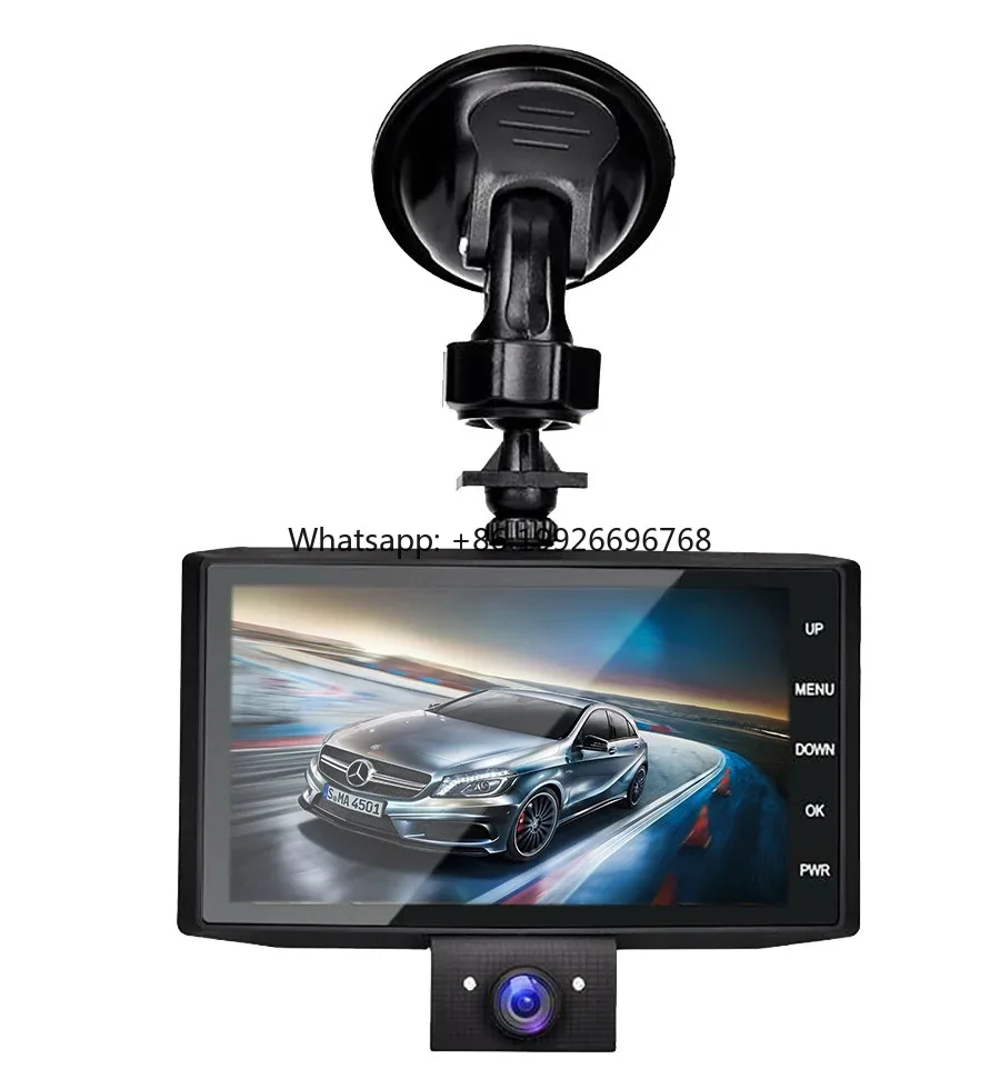 

4'' Car Dashcam with 170 Wide Degree HD 1080P 3 Lens DVR WDR Night Vision Front Back Video Recorder Premium Quality DVR for Cars