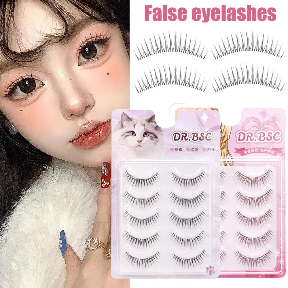 5 pares de pestañas postizas naturales de larga duración extensión de pestañas cruzadas cosméticos útiles maquillaje de ojos reutilizable pestañas postizas