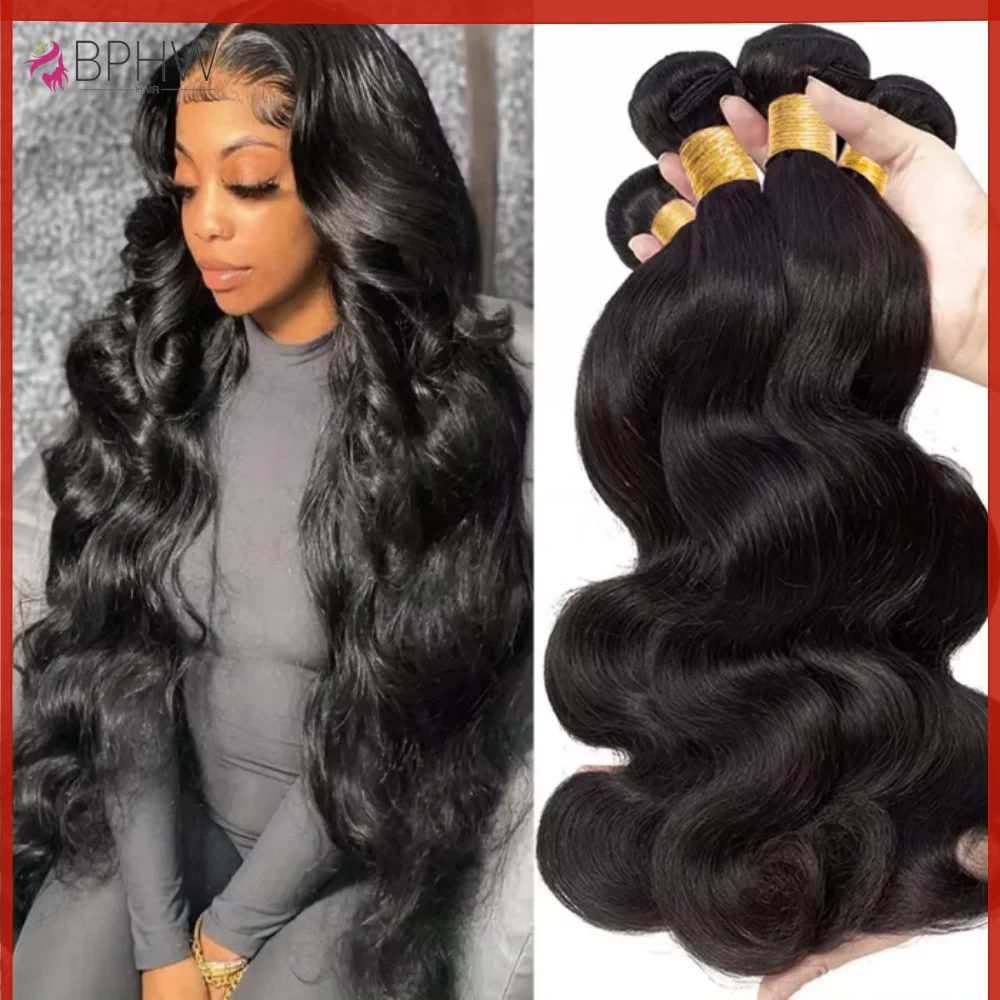 12a onda do corpo pacotes tecer cabelo malaio 1/3/4 pçs pacotes de cabelo humano natural preto duplo desenhar onda do corpo remy extensão do cabelo