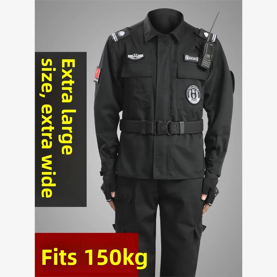 

plus Size Security Uniform Top Long Sleeve Loose Workwear for Men And Women Winter Resistant Spring Autumn Cotton Blend Fabric