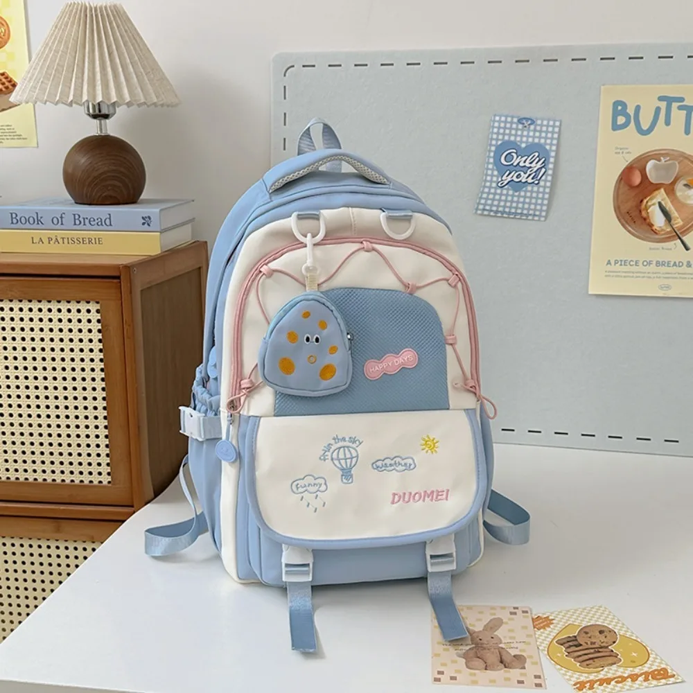 

Fashionable Large Capacity Women Backpack Adjustable Straps Macaroon Student Backpack Cartoon With Coin Purse Travel Bags School