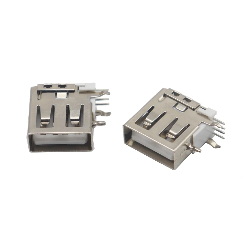 【30-10PCS】USB 2.0 Connector AF Type A Right Angle Female 4Pin DIP Socket Jack Plug Connector