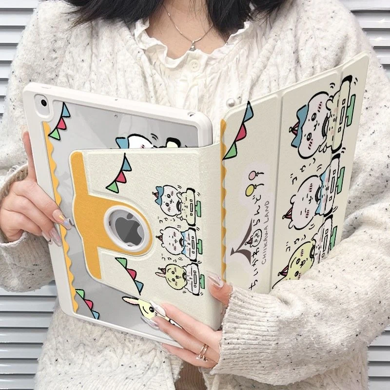 Cartoon Kawaii IPad2026 Protective Case Air8 Anti Bending Rotation MINI76 Anti Fingerprint Shockproof Anti Scratch HD Chiikawa