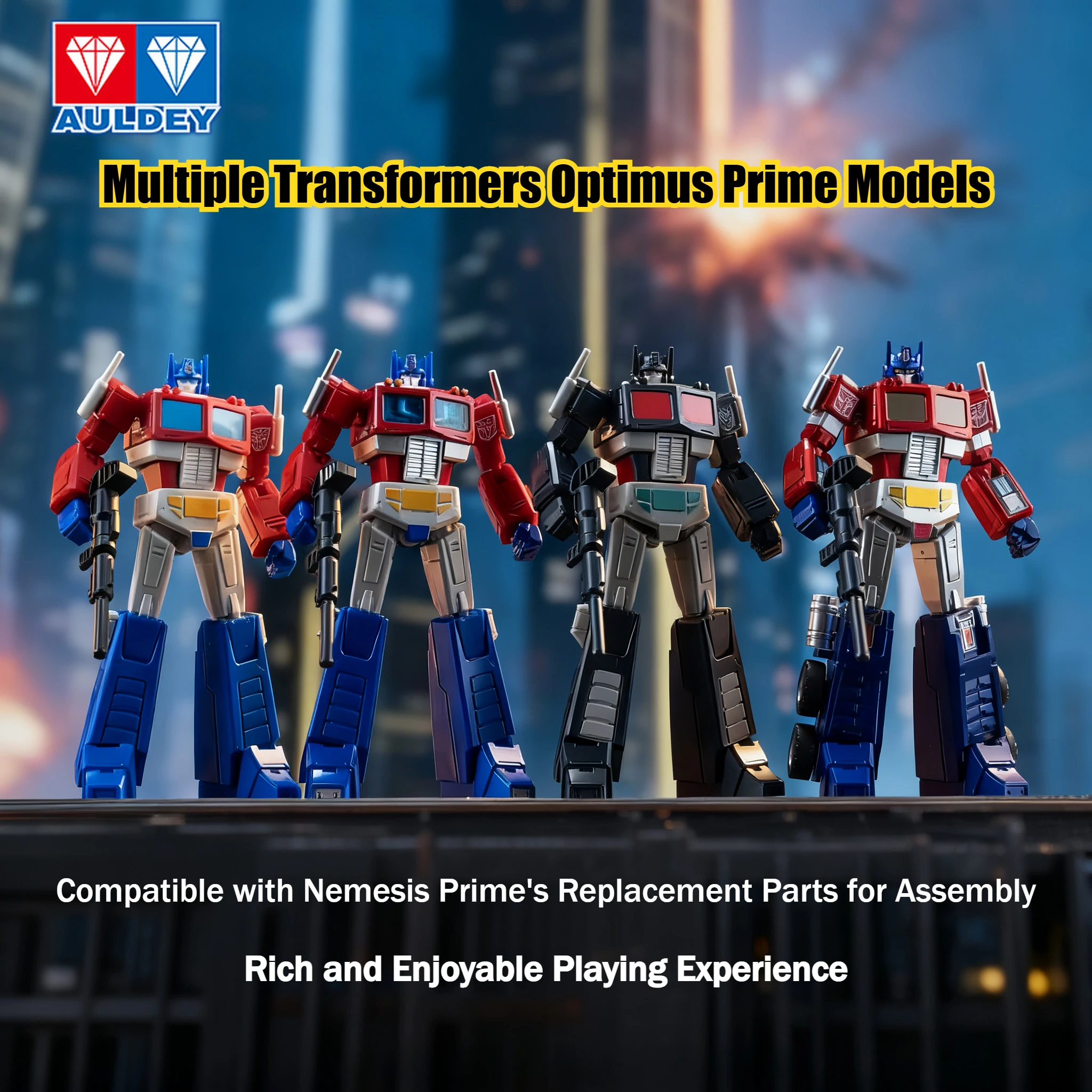 AULEDY Optimus Prime Transformerend robotspeelgoed, ABS-kunststof, zeer bewegend actiefiguur, voor kerstcadeau voor jongens, bestseller