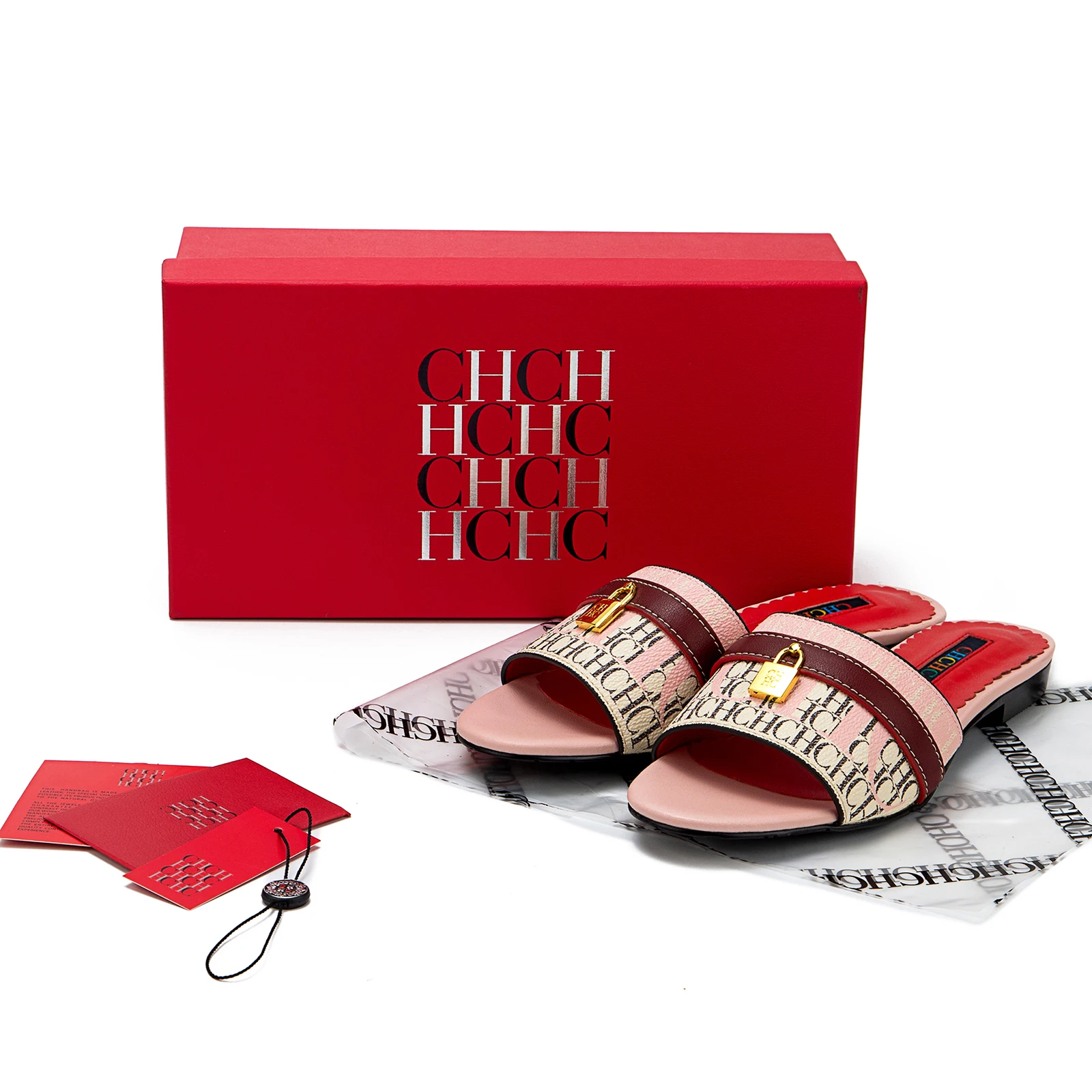 CHarming moda Pantofole da donna 2024 Nuovo marchio Sandali con tacco alto in tessuto Outdoor Business Pendolari Scarpe da donna Regali di compleanno