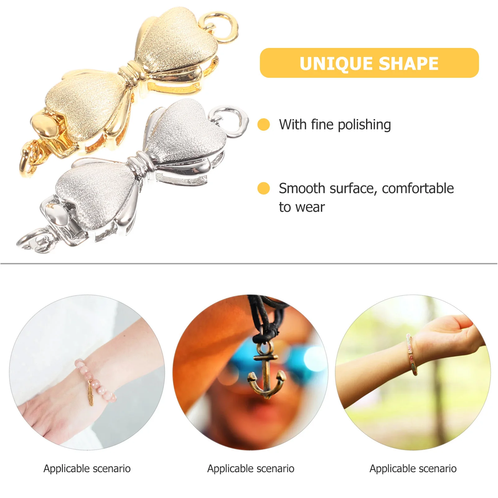 2Pcs Pearl Necklace Clasp Comfortable to Wear Metal Jewelry Clasp for Necklace Bracelet DIY Decorative Bracelet Clasps