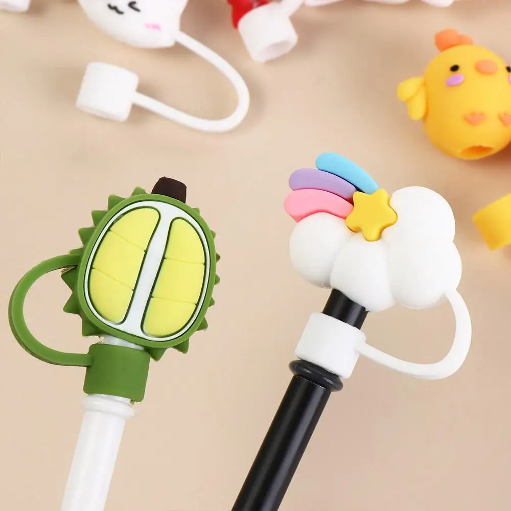 Cute Fruit-shaped Silicone Splash Proof Plugs Drinkware Dust Cap Straw Topper Straw Cover Cup Accessories