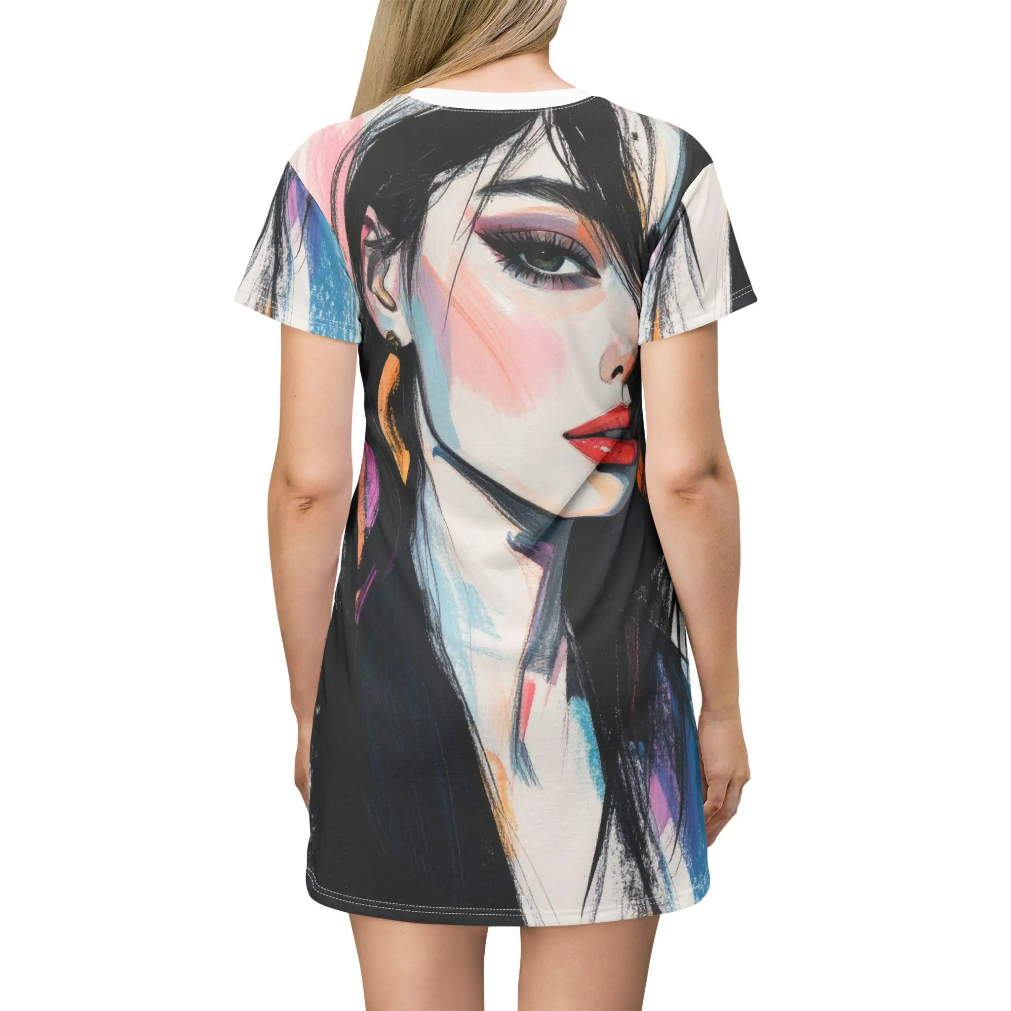 Artistic AOP T-Shirt Dress Casual Fashion Dresses Woman Summer Unique Style Y2k Ladies Clothes Female Clothing Woman Clothing