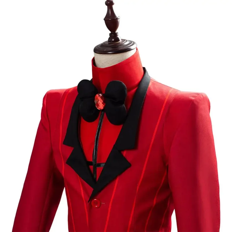 

2025 New 5 PCS/SETS Hotel Cosplay Costume Alastor The Radio Demon Uniform Carnival Christmas Costumes Red Suit Mardi Gras ☆★ee☆★