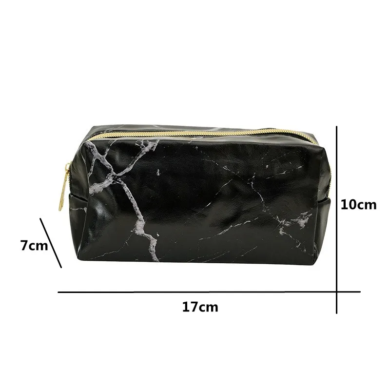 Cute Marbling PU Leather Cosmetic Brush Lipstick Storage Bag Toiletry Kit Women Girls Makeup Handbags Wallet Organizer Pouch Bag