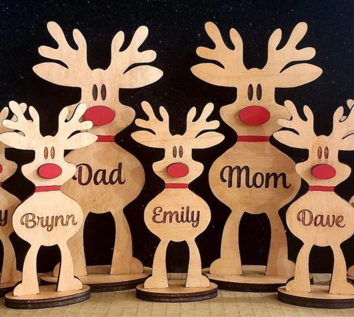 Statuetki reniferów, idealne do wyświetlania domu lub zabawnych ustawieni miejsc na stole wakacyjnym, ozdoby świąteczne na prezent