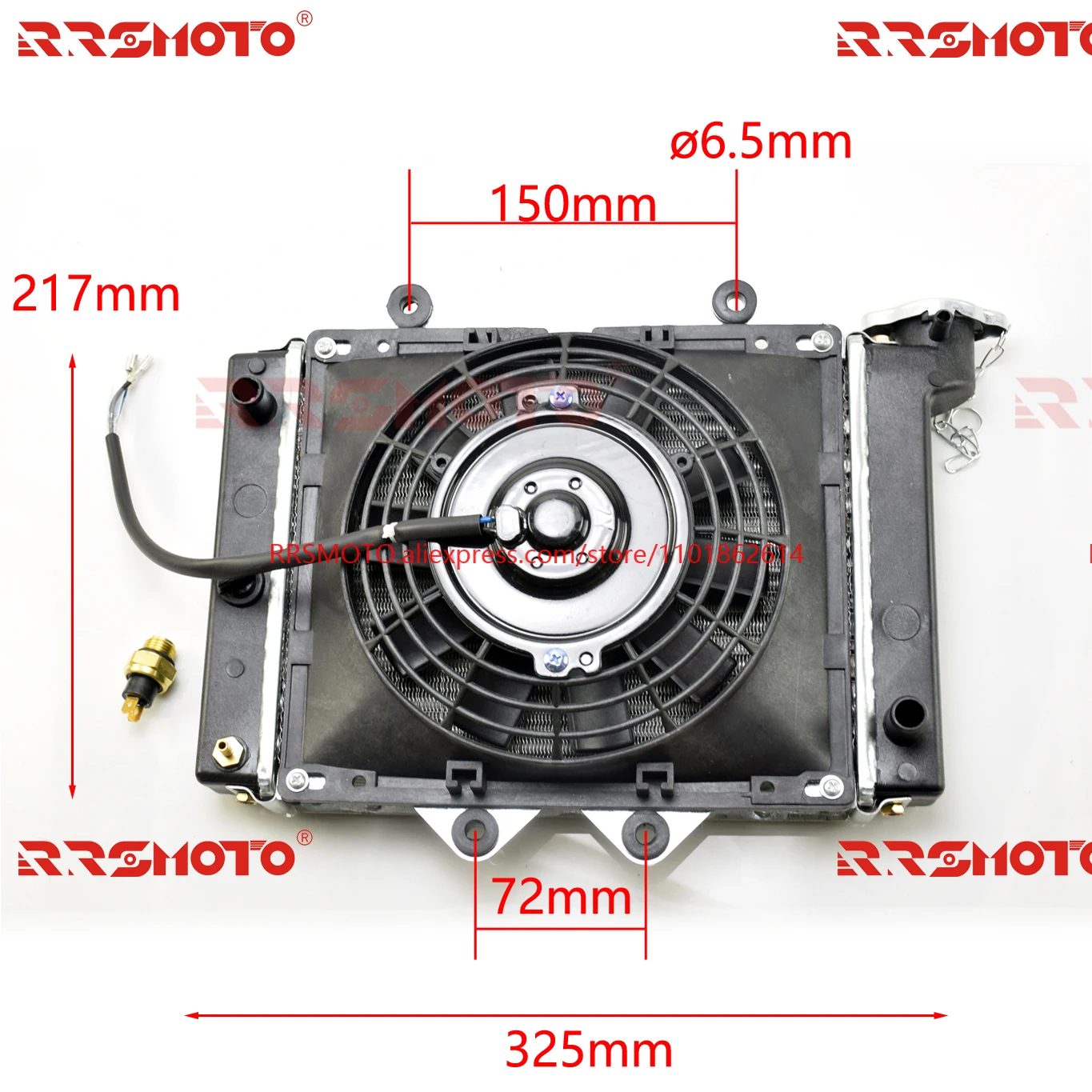 AliExpress RRSMOTO Cooler ATV Radiator Quad Water Cool Cooling Fan For 200cc 250cc 300cc 400cc Dirt Pit Bike Buggy EGL Spare Parts Accessories