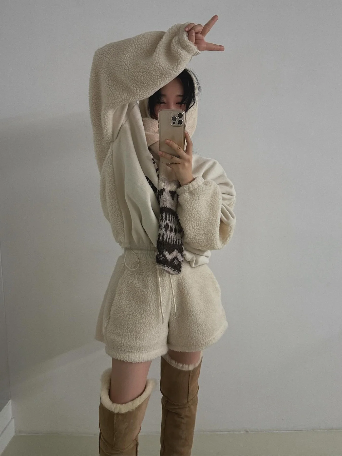 Faionable فرو الضأن المرقعة مجموعة المرأة سترة الزي ربيع الخريف الموسمية على الانترنت الحصري النقي تخفيف Sle #4