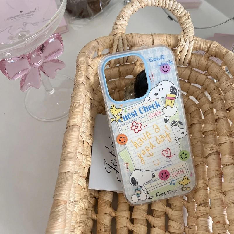 Cute Cartoon Snoopy Charlie Brown Magnetic Holder Magsafe Wireless Charge Phone Case For iPhone 17 16 15 14 13 12 Pro Max Cover view 6