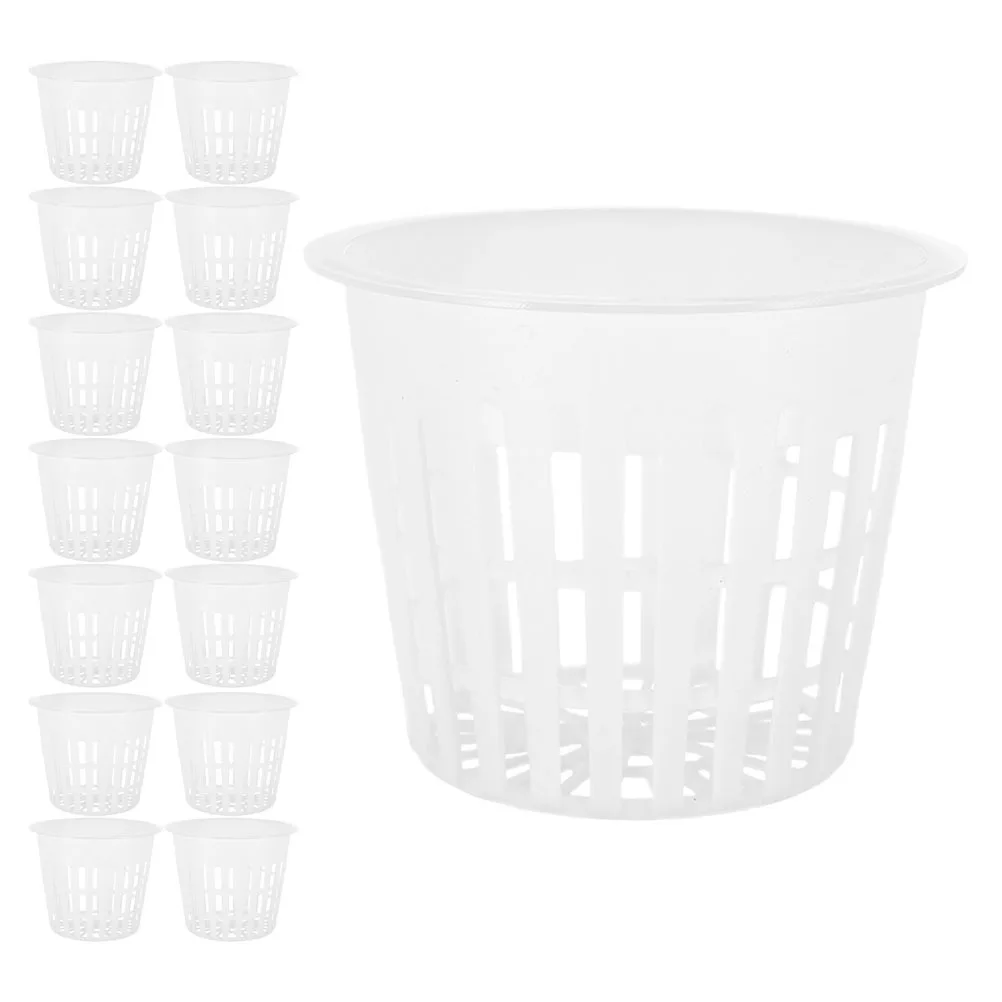 

15Pcs Hydroponic Planter Basket 4 Inch Plastic Net Pots Slotted Mesh Cups Indoor Outdoor Garden Growing Hydroponic Cups