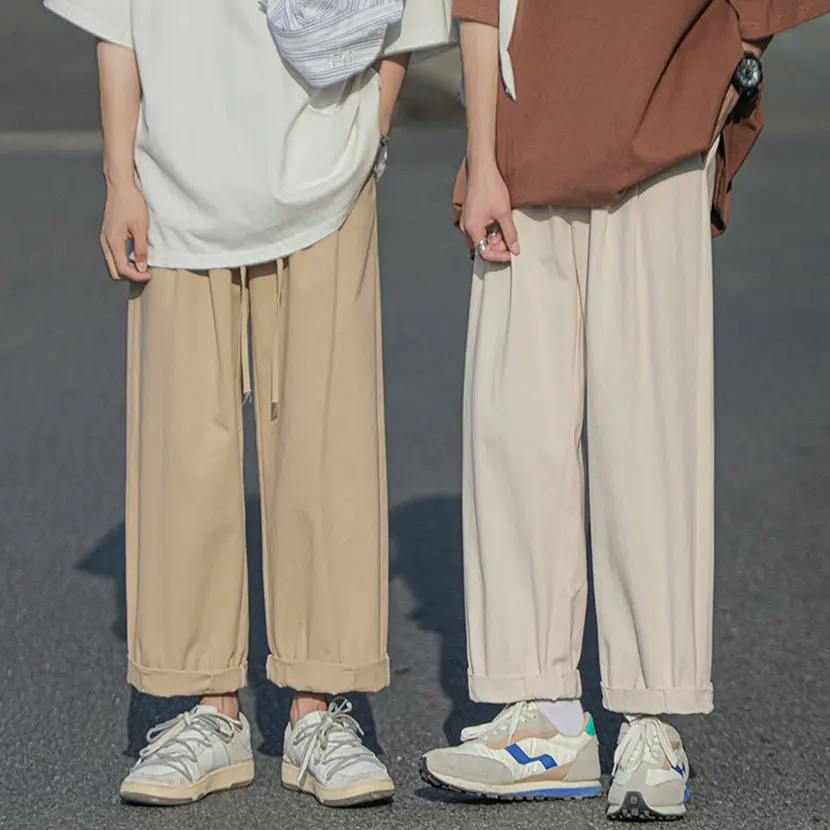 

Men's Spring Autumn Thin Wide Leg Pants Loose Casual Long Trousers Large Size Drapey Floor-Length Sports Pants