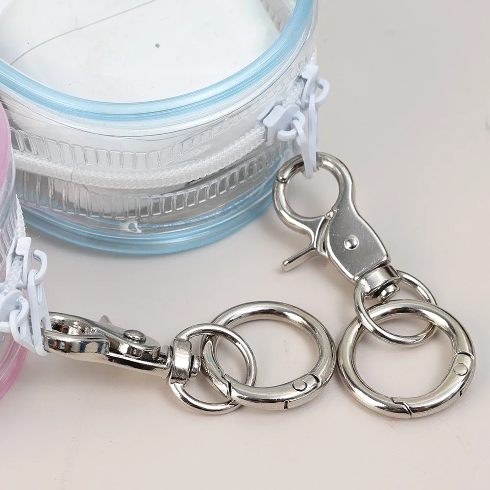 PVC Transparent Cable Storage Bag Earphone Charger Organizer Case Gadgets Bag Pouch with Keychain Clear Doll Display Pouches