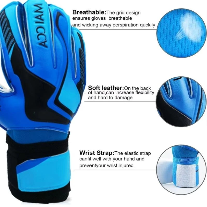 Football Goalkeeper Glove with Finger NonSlip Soccer Goalie Gloves Goal Keeper Gloves for Kids Youth Adult